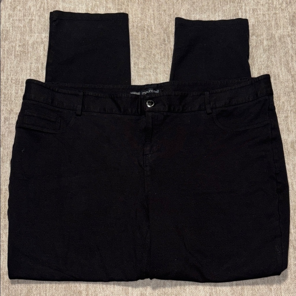 2X Maurice's sz 2 black stretch jeans pants skinny